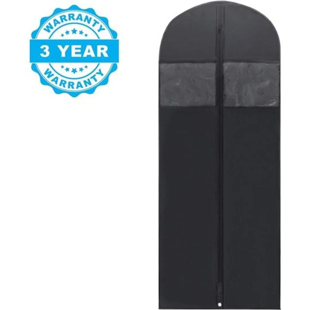 60” Black Garment Bags for Hanging Clothes, Men Suit Bag for Travel and Clothing
